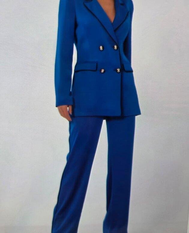 Blue Double- Breasted Formal Jacket